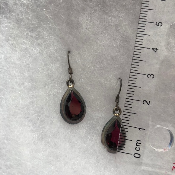 Garnet Rain Drop Earrings - Picture 3 of 3